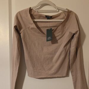 Wild Fable Light Tan Long Sleeve Top